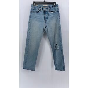 LEVI'S Women's Light Wash Denim Distressed Wedgie Straight Ankle Jeans SZ 27